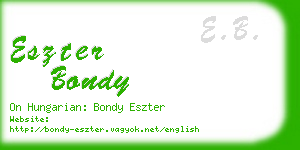 eszter bondy business card